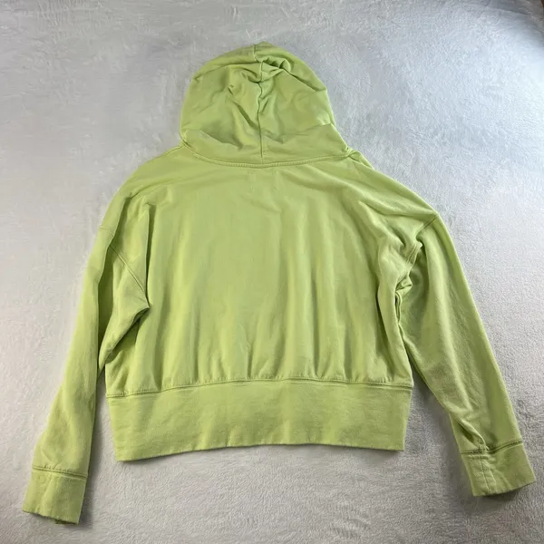 Aerie Offline XL Cropped Boxy Hoodie Lime Neon Green Pullover Sweatshirt Women - Image 13