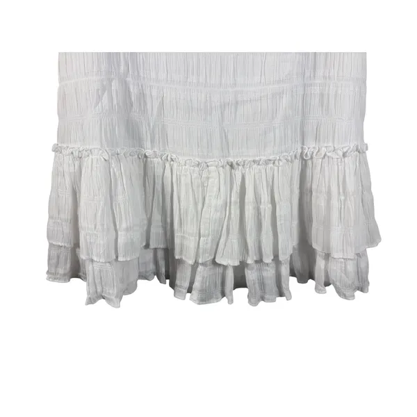 Tommy Hilfiger Shift Dress Womens 4‎ White New Smocked Ruffle Hem Sleeveless - Image 8