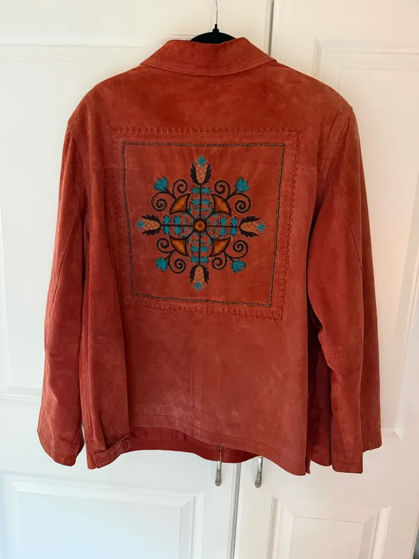 Vintage genuine suede jacket Orange Size XL - Image 2
