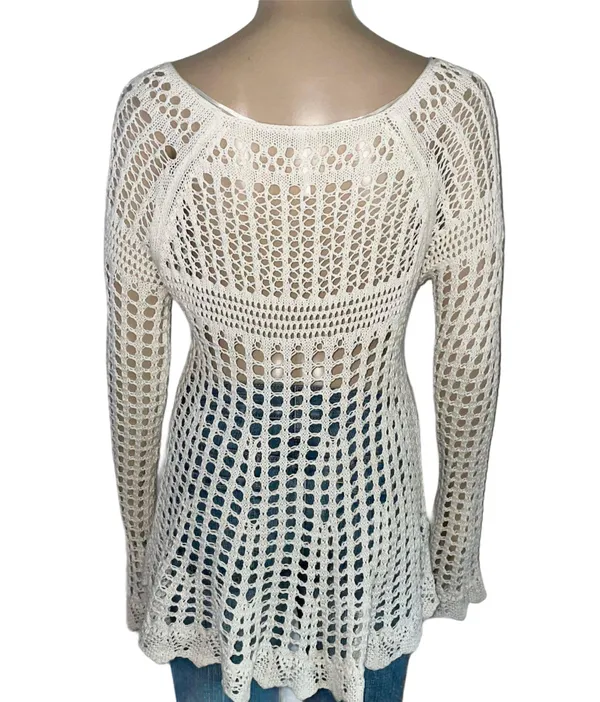 Free People Annabelle Crochet Knit Sweater - Image 4