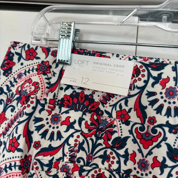 Loft Outlet Red White And Blue Original Crop‎ Pants Size 12 - Image 7