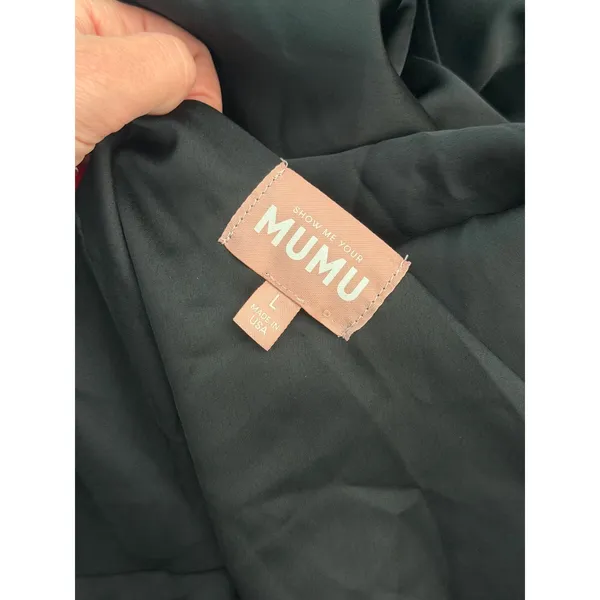 Show Me Your Mumu Jasmine Halter Maxi Dress Black Luxe Satin Size Large - Image 9