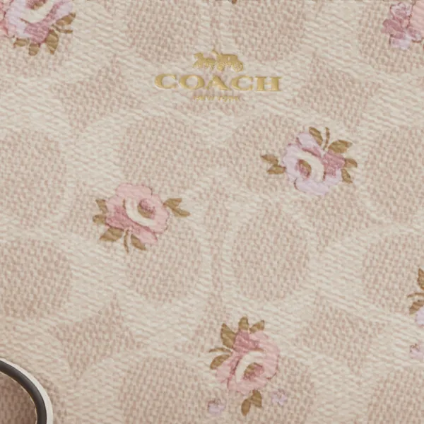 Coach Corner Zip Wristlet In Signature Canvas With Floral Print - Image 3