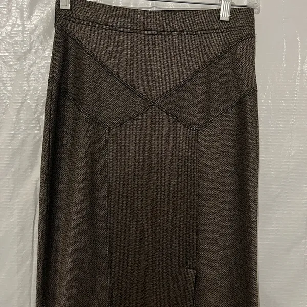 Free People Black & Gold Slit Midi Skirt Size XS - Image 2