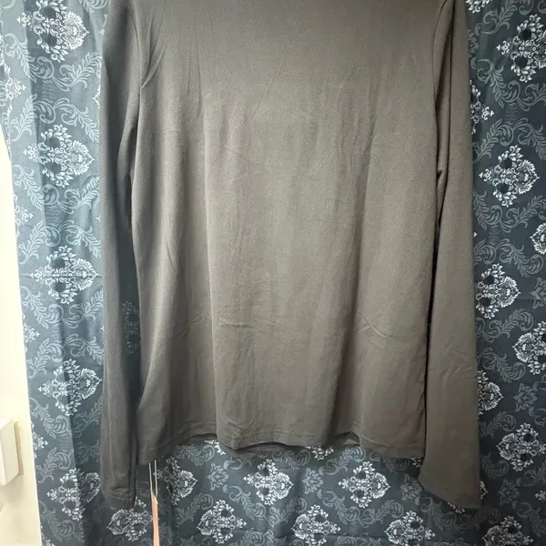 Source Unknown Women’s Charcoal Gray Square Neck Long Sleeve Top Size Large Soft Stretchy 2xL - Image 6