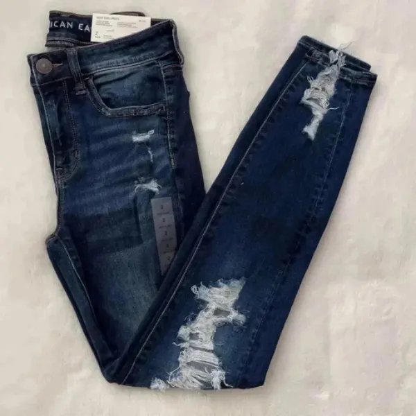 American Eagle Ripped High-Waisted Jegging, Size: 2 (26in) Regular - Image 8