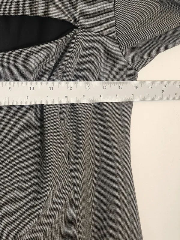 Zara Gray and Black Houndstooth Mini Dress with Cutout Size Large - Image 7