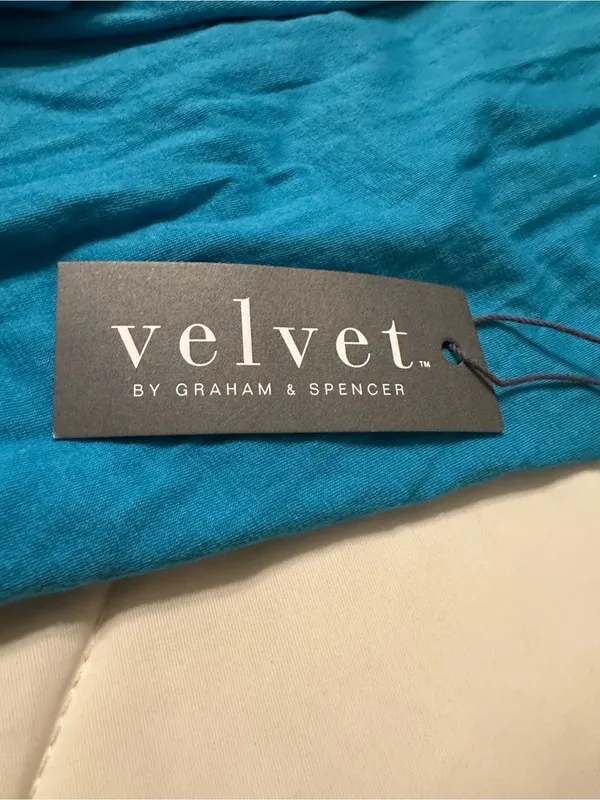 Velvet by Graham & Spencer Turquoise Open-Front Long Sleeve Cardigan -NWT - Sz M - Image 8