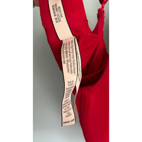 Victoria's Secret Bra Lined Perfect Coverage Body By Victoria Red 38DD - Image 9
