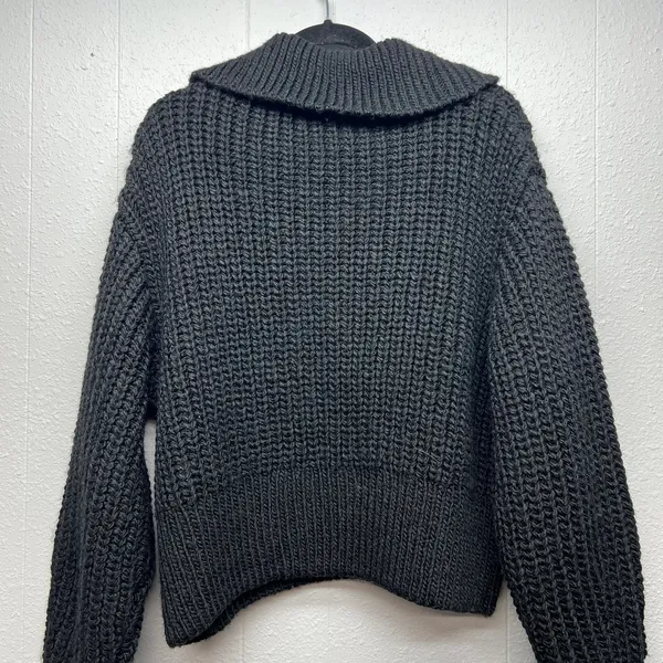 H&M 1/4 Zip Super Chunky Knit Ribbed Sweater Womens M/L Preppy Dark Academia - Image 6
