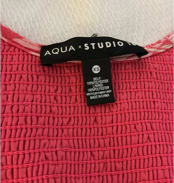AQUA Dress ruched waist pink - Image 2