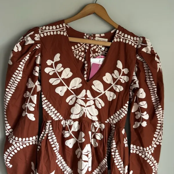 NEW Beyond by Vera Heidi mini dress HEART BROWN XS - Image 5
