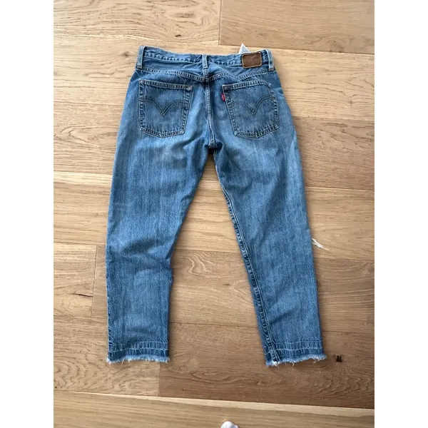 Vtg Levi's 501 CT Rolling Fog W26 L32 Distressed Tapered Boyfriend Jeans‎ - Image 5