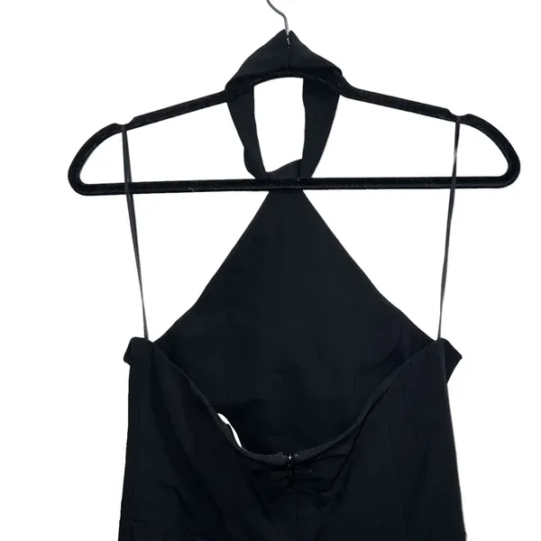 Amanda Uprichard Queen Halter Maxi Gown In Black - Image 7