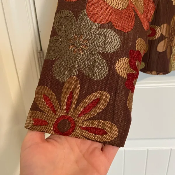 NWOT | Erin London women’s autumn‎ Jacquard chenille floral embroidered jacket - Image 4