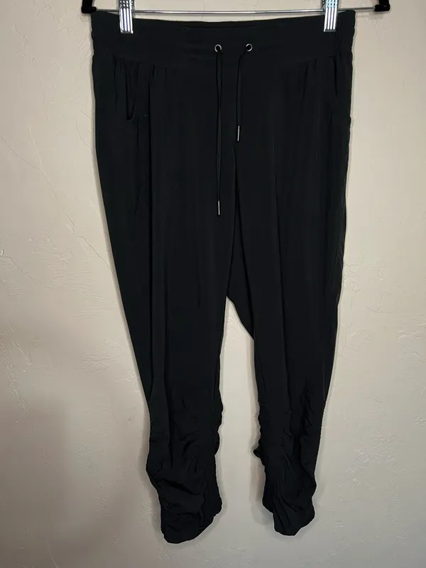 Athleta‎ Attitude Black Drawstring Ruched Joggers - Image 3