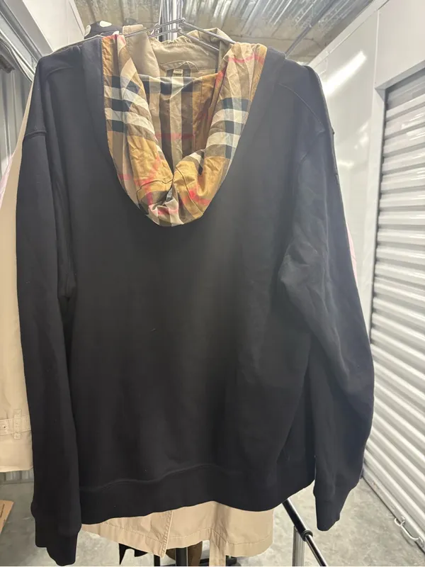 Burberry Black Hooded Zip Jacket with Signature Plaid Lining‎ - Image 5