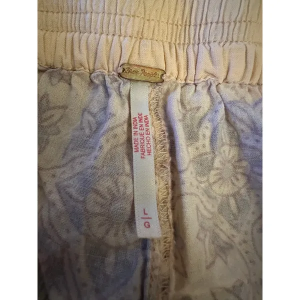 Free People Bohemian Wide Leg Lantern Laurel Canyon Pants Apricot Combo Large - Image 10