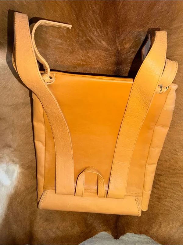 $258 Sensea Real Leather Moss Backpack Tan Boho Tassel Large Full-Size - Image 7