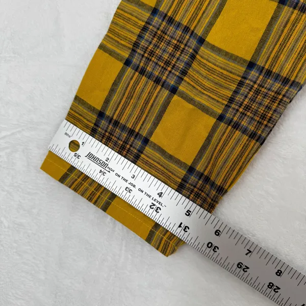 LPA Butter Yellow Plaid‎ High Waisted Straight Leg Pants Women's XS - Image 5