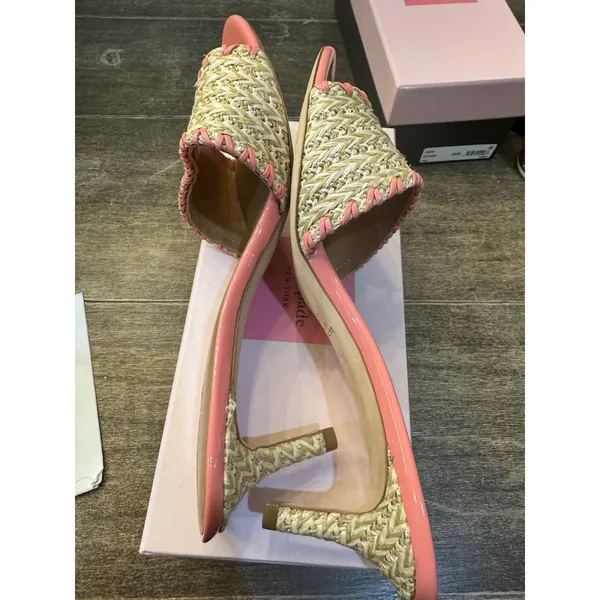 KATE SPADE NEW YORK Raffia Heeled Sandals Size 9.5‎ - Image 6