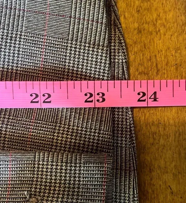 Brown Red Plaid Womens Small Custom Made Peplum Button Up Retro 1951 Suit OOAK - Image 11