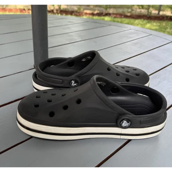 Crocs Bayaband Clogs Black White Men's 4 Women's 6 Comfort Slip On Shoes Sandals - Image 5