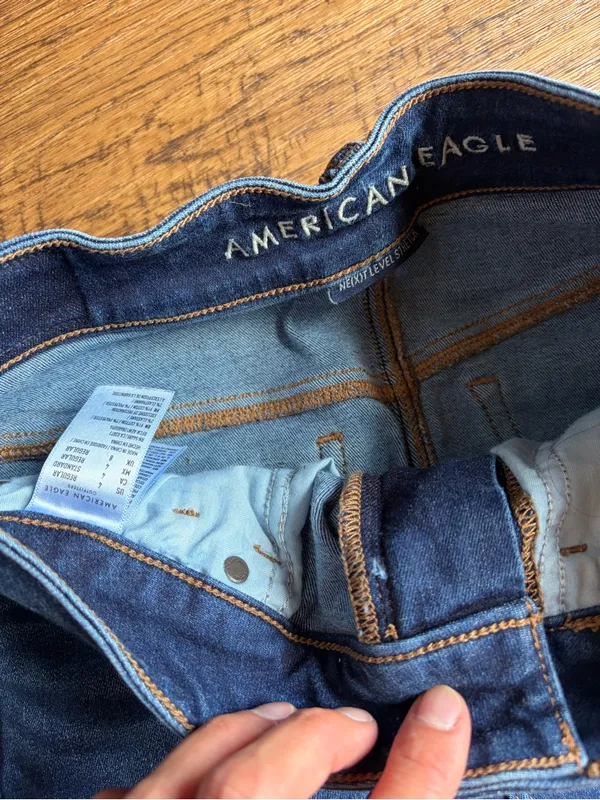 American Eagle Outfitters Blue Denim Frayed Hem Women's Skirt 4 - Image 2