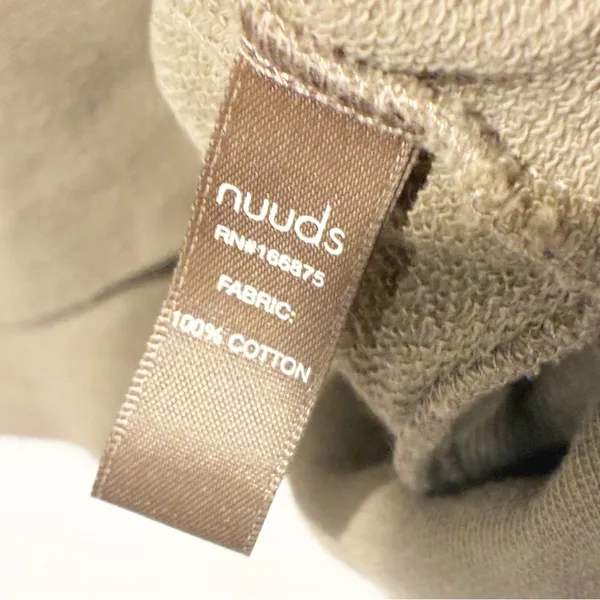 Nuuds‎ Size Large Olive Cropped Crewneck Pullover Sweatshirt - Image 4