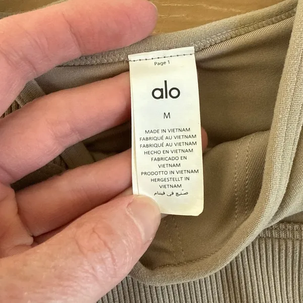 Alo Yoga Alosoft Head Start Bra Top Size M Tan - Image 2