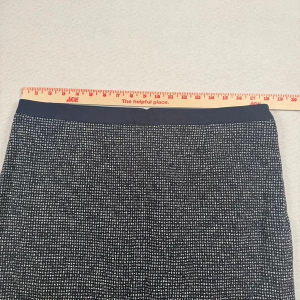 Boden Pencil Skirt Women 14L Navy‎ Blue Textured Cotton Blend Knee Length T0100 - Image 4