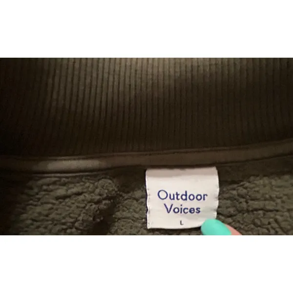 Outdoor Voices‎ Pickup Green Cropped Half-Zip Sweatshirt Large Athleisure - Image 4
