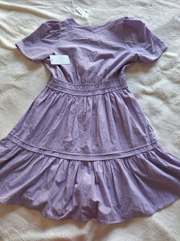 NWT Stitchdrop Lilac Cotton Ruffle Mini Dress M - Image 10