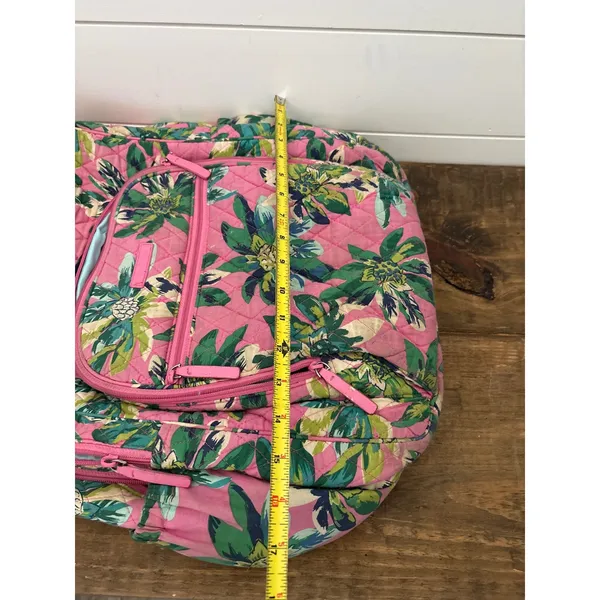 Vera Bradley Quilted Backpack Pink Floral Tropical Print School Travel‎ Bag - Image 9
