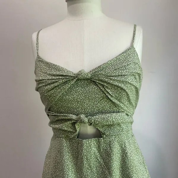 Abercrombie Knot Front Cutout‎ Mini Dress S Floral Dainty Chic 100% Cotton - Image 6