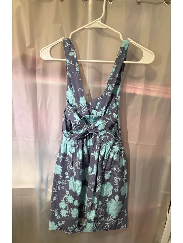 Free People "Meet me in maui" Floral Print Mini Dress with Back Tie Detail - Image 4