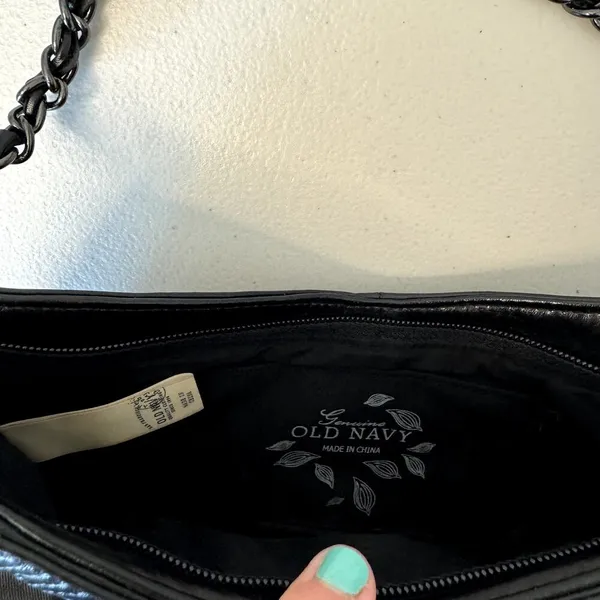 Old Navy Vintage Black Crescent Shoulder Bag Purse Women's - Image 3