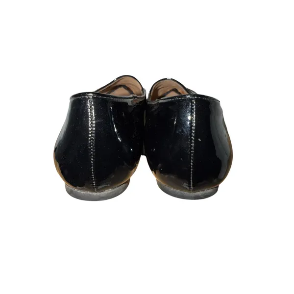 Kelly & Katie Aliva Black Patent Leopard Print Pointed Toe Flats Shoes 8M - Image 5