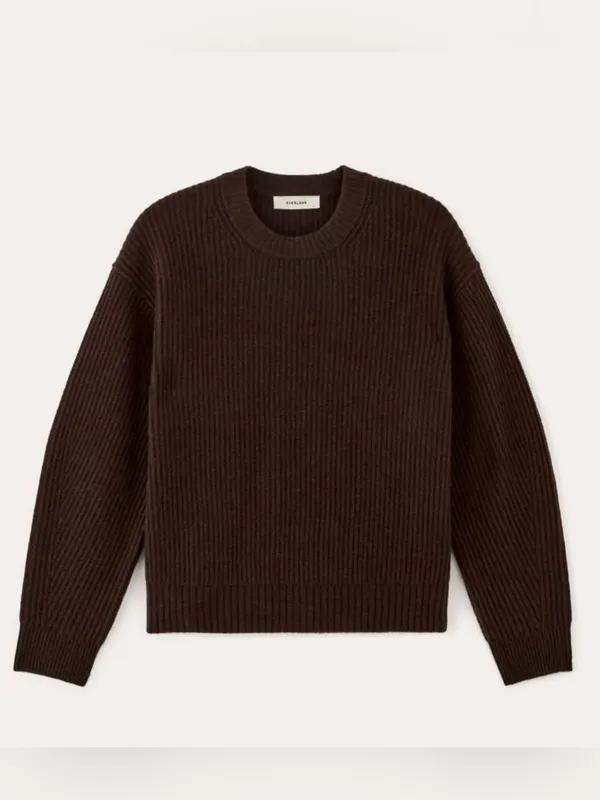 Everlane the Cocoon Crew in Wool Cashmere size XL Americano Brown - Image 2
