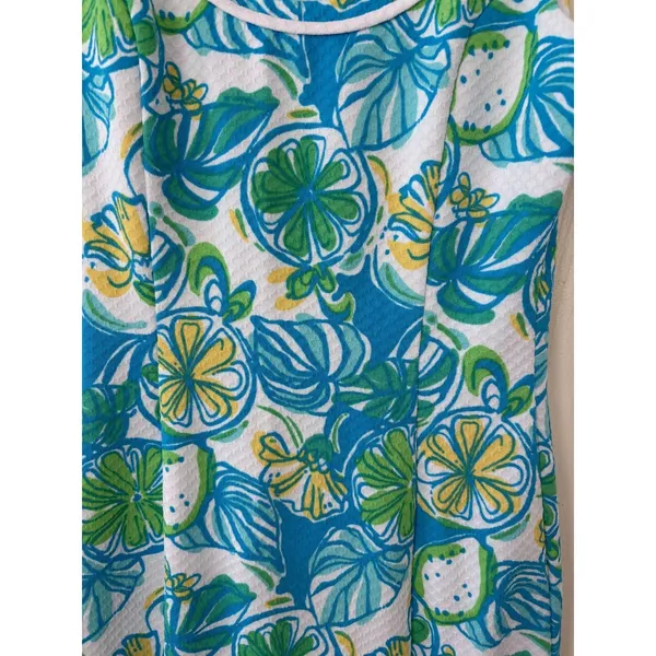 Lilly Pulitzer Blue Citrus Print Shift Sleeveless Resort Dress Lola XS - Image 2