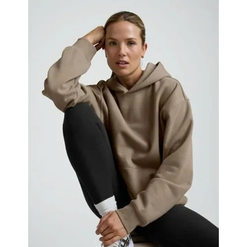 Beyond Yoga Womens Oyster Taupe Oversized Fleece Hoodie Sweatshirt 2XL NEW - Image 2