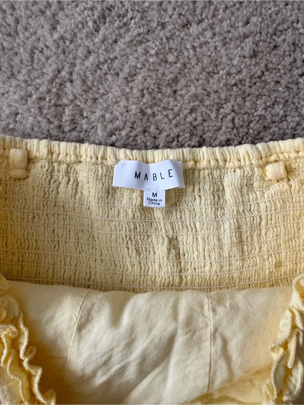 Strapless ruffle butter yellow top Size M - Image 3