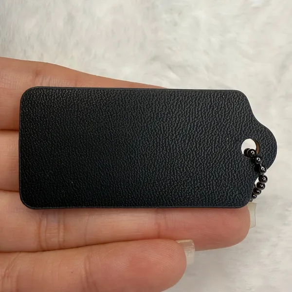 2" COACH Black Fob Bag Charm Hang tag Hangtag - Image 2