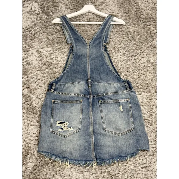 Free People We The Free Women’s Baxter Denim Dress Overall Jumper Grunge Size S - Image 6