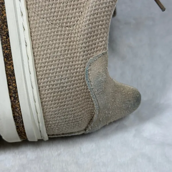 Birkenstock Bend Low Canvas Suede Sneakers Sandcastle Beige Tan 40 L9 M7 1031‎ - Image 10