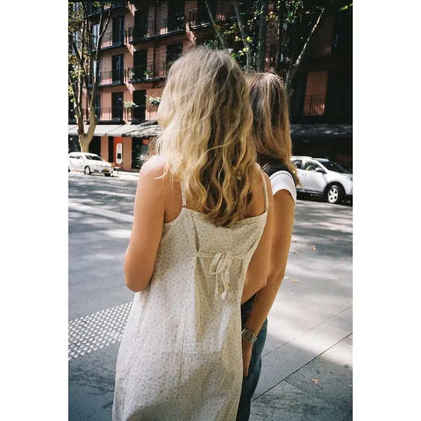 Brandy Melville Arianna Floral Dress White Sage Green Ditsy Cotton Mini XS S - Image 2