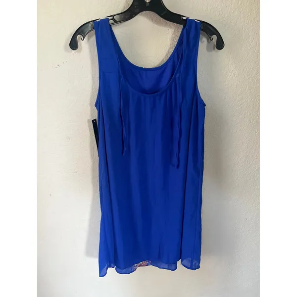 New dress my Michelle embroidered blue large‎ new - Image 4