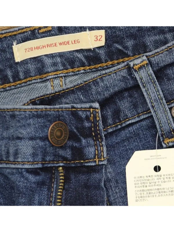 NWT Levi's Womens 728 High Rise Zip Fly Wide Leg Jeans 94417114 Blue 32X32 - Image 11