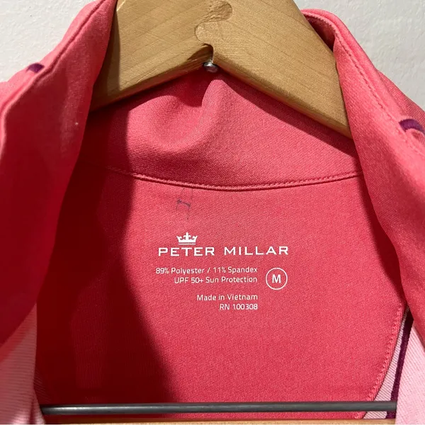 Peter Millar jacket‎ size medium womens Pink pull over half zip golf jacket. - Image 3