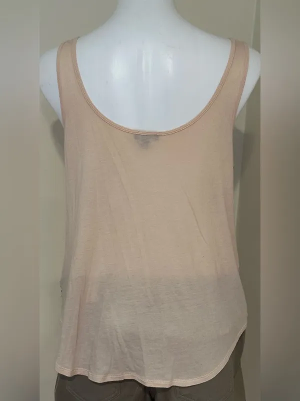 EXPRESS Pink Gray & Champagne,Color Beaded Light Material Camisole Top Sz M - Image 8